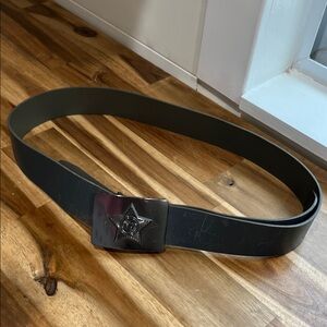 Armani Exchange Black Belt with Star Buckle